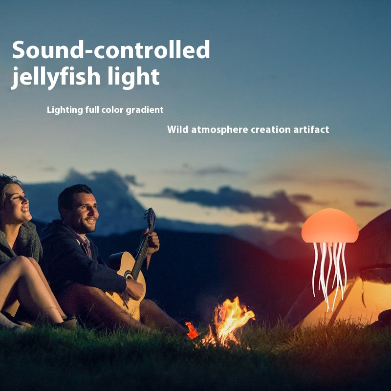 LED Jellyfish Mood Lamp - Portable Smart Night Light and Decorative Table Lamp for Bedside or Desk