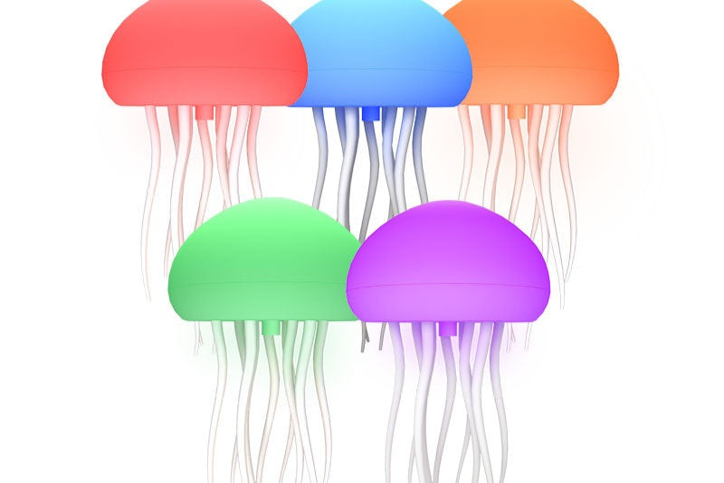 LED Jellyfish Mood Lamp - Portable Smart Night Light and Decorative Table Lamp for Bedside or Desk