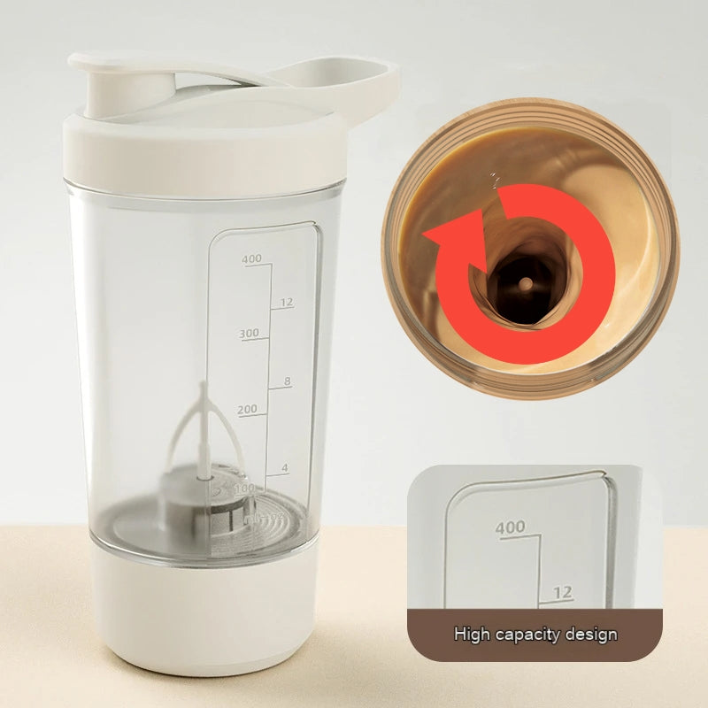400ML Electric Protein Powder Mixing Cup - Automatic Shaker Mixer for Milk, Coffee, and Beverages - 1200mAh Battery Capacity