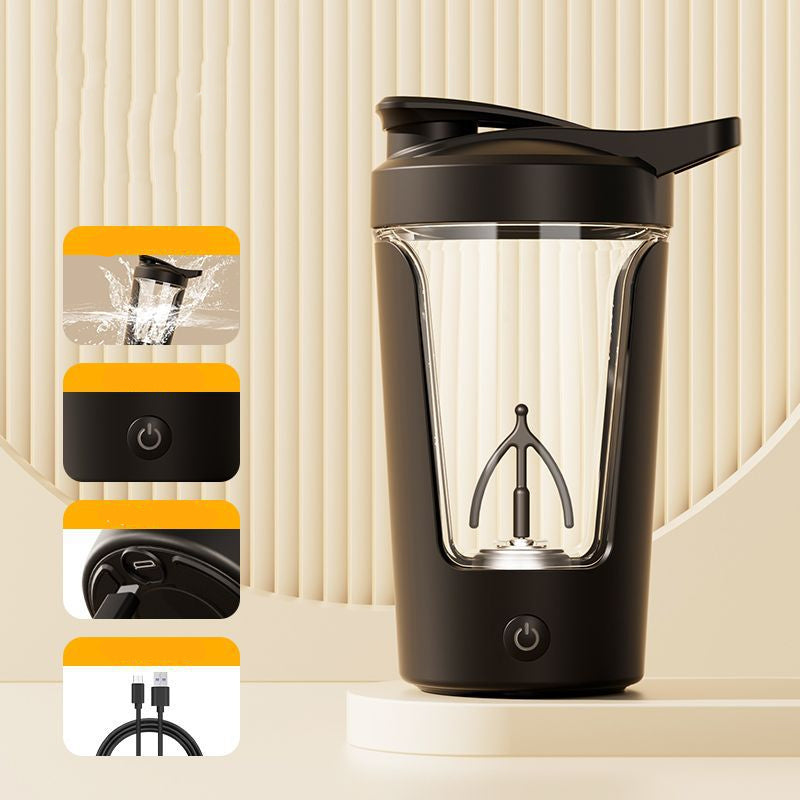400ML Electric Protein Powder Mixing Cup - Automatic Shaker Mixer for Milk, Coffee, and Beverages - 1200mAh Battery Capacity