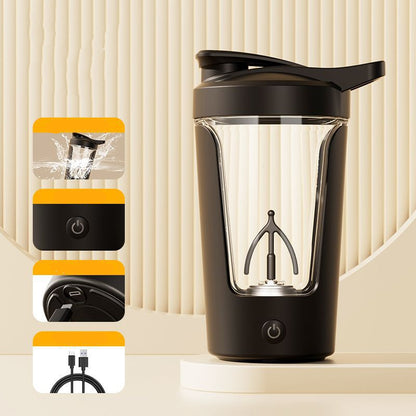 400ML Electric Protein Powder Mixing Cup - Automatic Shaker Mixer for Milk, Coffee, and Beverages - 1200mAh Battery Capacity