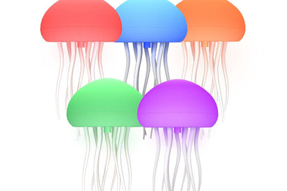 LED Jellyfish Mood Lamp - Portable Smart Night Light and Decorative Table Lamp for Bedside or Desk